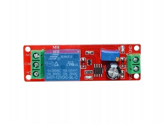 Modul časového zpoždění s relé 1-10s, modul s NE555, napájení 12V