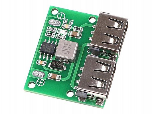 Napájecí modul, step-down měnič 5V/3A, 2x USB