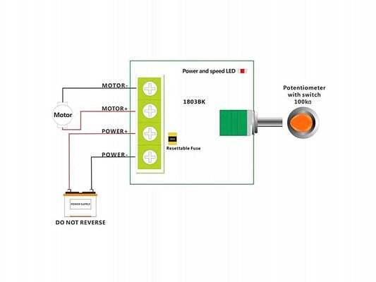 Regulátor otáček PWM stejnosměrných motorů nebo LED světel do 2A