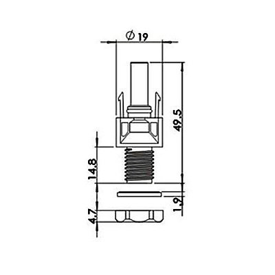 Konektor pro solární panely MC4-M na panel - female