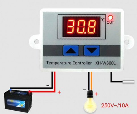 Digitální termostat XH-W3001, -50 až +110°C, napájení 24V