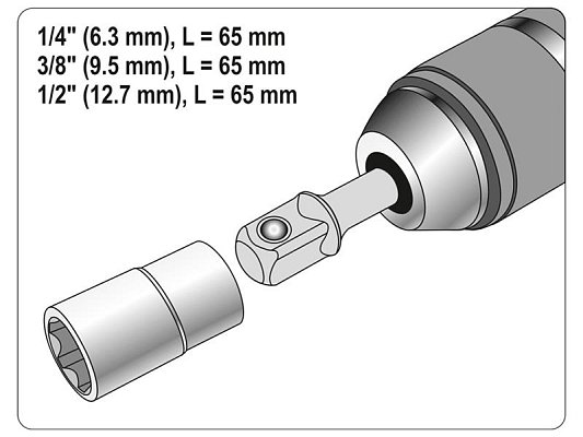 Sada adaptérů do vrtaček SDS+ 1/4", 3/8", 1/2" YATO YT-04686