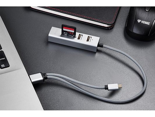 USB hub YENKEE YHC 103SR + čtečka