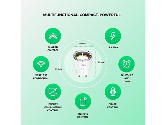 Smart sada zásuvek NOUS A1/2pack WiFi Tuya