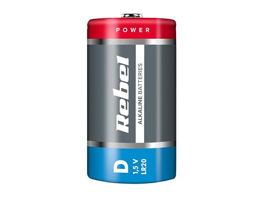 Baterie D (R20) alkalická REBEL Alkaline Power 2ks / blistr BAT0064B