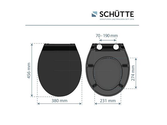 WC sedátko SCHÜTTE Slim Black Soft Close