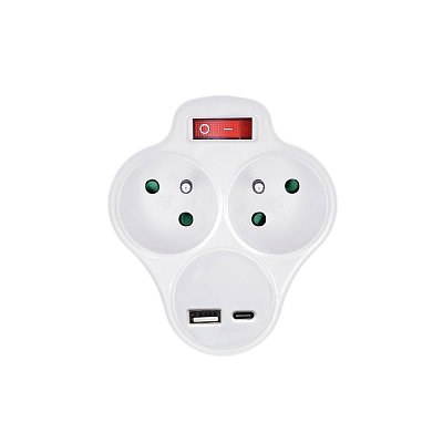 Výstup 2 x 10A/230V, maximální proud 16A, USB A+C rychlonabíječa 20W