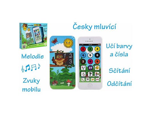 Dětský telefon TEDDIES Moudrá sova - česky mluvící