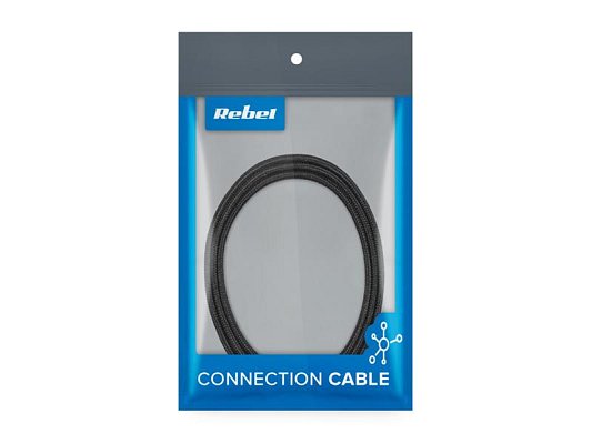 Kabel REBEL RB-6003-100-B USB-C/USB-C 1m