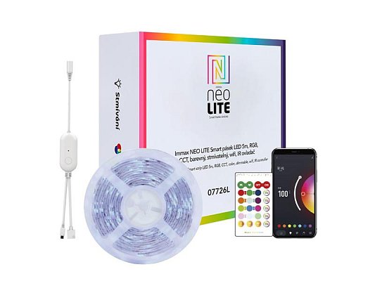 Smart LED pásek 12V IP65 24W RGB IMMAX NEO 07726L 5m WiFi Tuya