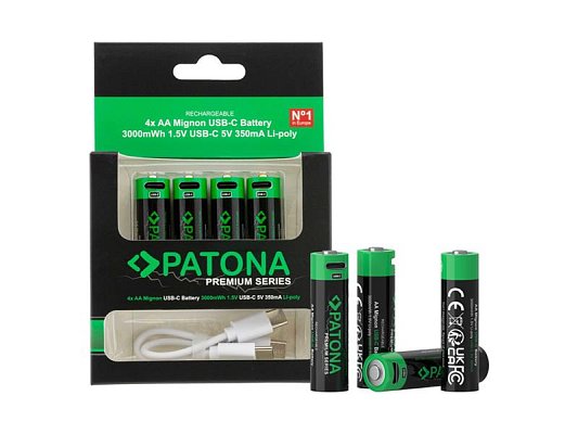 Baterie AA (R6) nabíjecí 1,5V/2000mAh PATONA PT1410 4ks