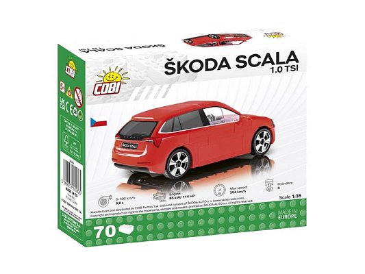 Stavebnice COBI 24582 Škoda Scala 1.0 TSI, 1:35, 70 k