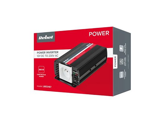 Měnič napětí REBEL URZ3167 12V/230V 300W