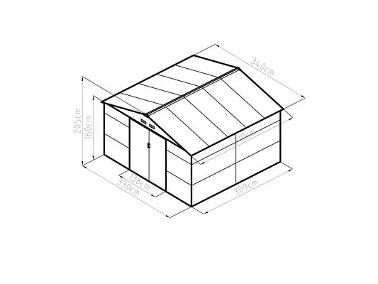 Zahradní domek G21 GAH 1085 340x319cm Grey