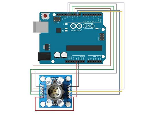 Detektor barvy - arduino modul GY-031 s TCS3200