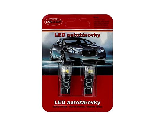 Autožárovka LED T10 12V CARCLEVER 4LED 2835SMD bílá 2ks