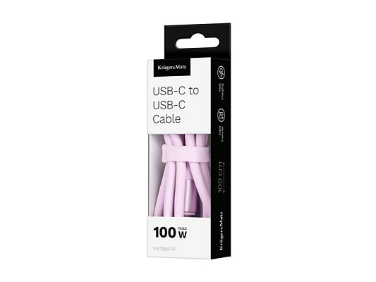 Kabel KRUGER & MATZ KM1269-1P USB-C/USB-C 1m Pink