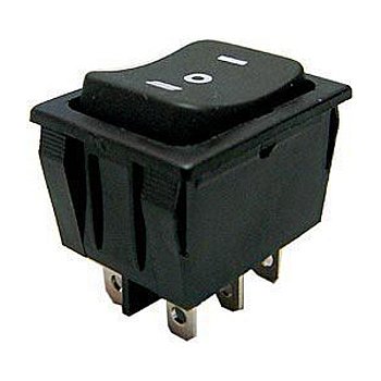 Přepínač kolébkový 3pol./6pin (ON)-OFF-(ON) 250V/15A černý