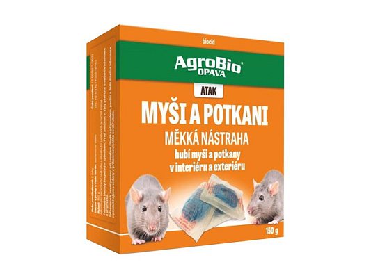 Nástraha proti myším a potkanům AGROBIO Atak 150g