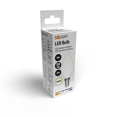 Žárovka LED E14 8W bílá přírodní SOLIGHT WZ428-1