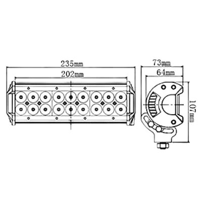 Světlo na pracovní stroje LED T785B, 10-30V/54W