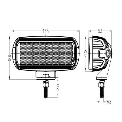 Světlo na pracovní stroje LED T759A, 10-30V/24W, 6000K