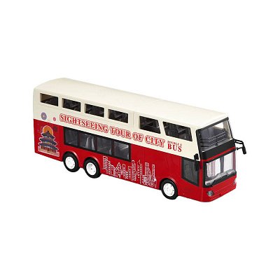 RC červený zájezdový autobus na dálkové ovládání 1:18