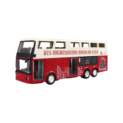 RC červený zájezdový autobus na dálkové ovládání 1:18