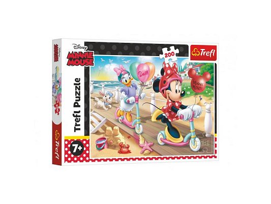 Puzzle TREFL Minnie na pláži 200 dílků