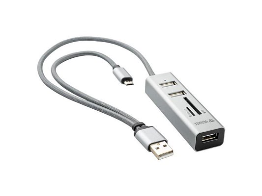 USB hub YENKEE YHC 102SR + OTG + čtečka