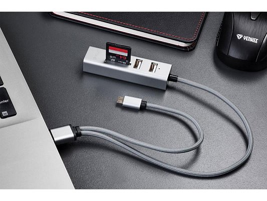 USB hub YENKEE YHC 102SR + OTG + čtečka