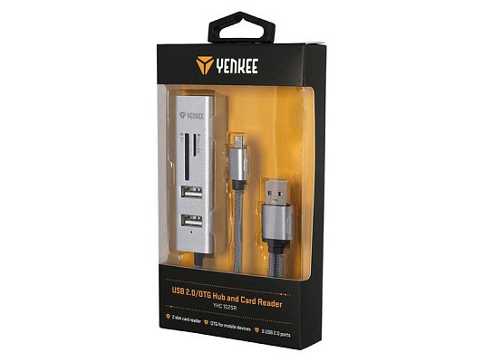 USB hub YENKEE YHC 102SR + OTG + čtečka