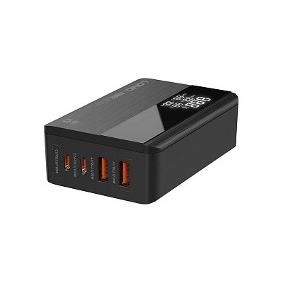 Multiportová nabíječka 100W 2x USB-C PD, 2x USB-A QC, černá