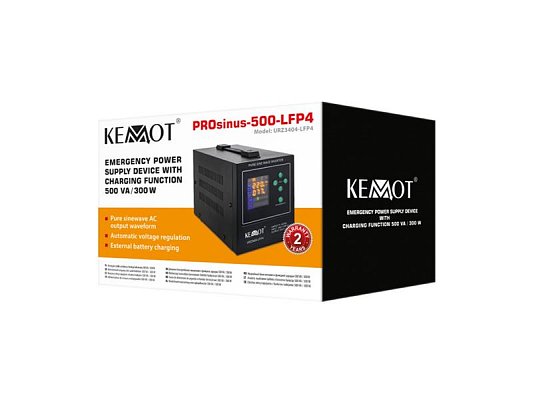 Zdroj záložní KEMOT PROsinus-500-LFP4 12V 230V 500VA 300W