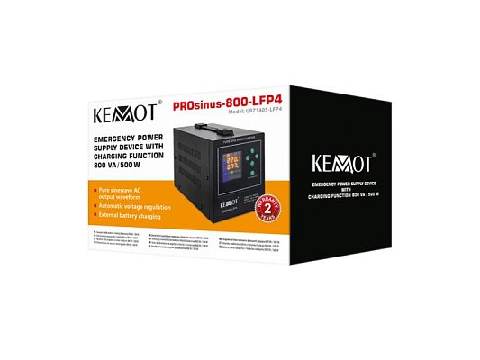 Zdroj záložní KEMOT PROsinus-800-LFP4 12V 230V 800VA 500W