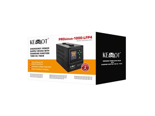 Zdroj záložní KEMOT PROsinus-1000-LFP4 12V 230V 1000VA 700W