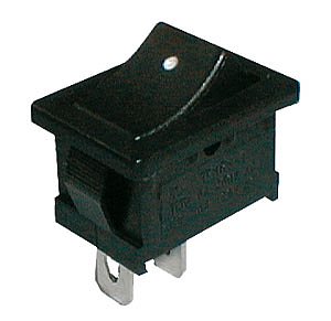 Přepínač kolébkový 2pol./2pin ON-OFF 250V/6A černý