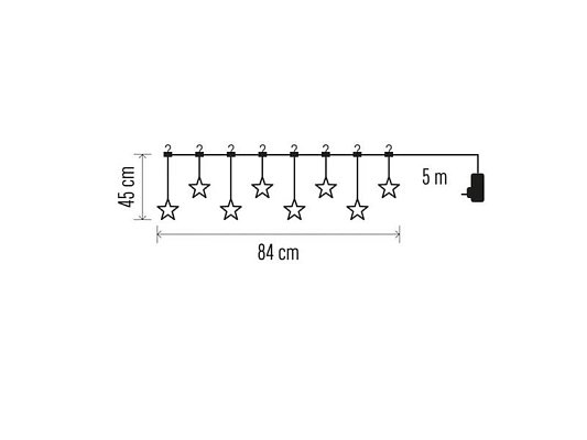 Řetěz vánoční EMOS DCGW02 závěs s hvězdami