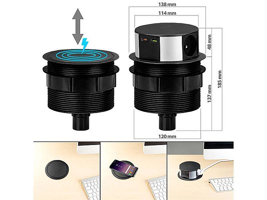 Zásuvkový blok SOLIGHT PP120CW-PD20-B