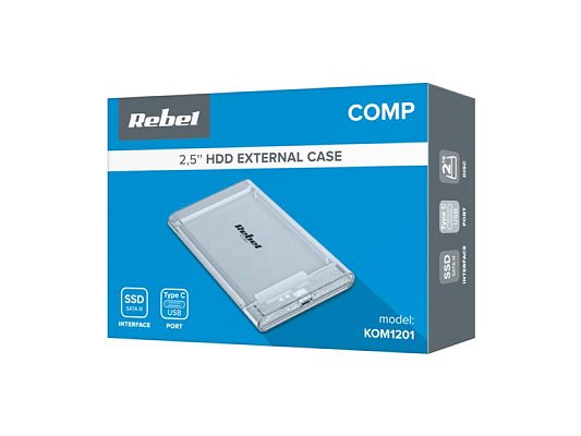 Box pro HDD 2,5" REBEL SATA KOM1201 USB-C 3.1