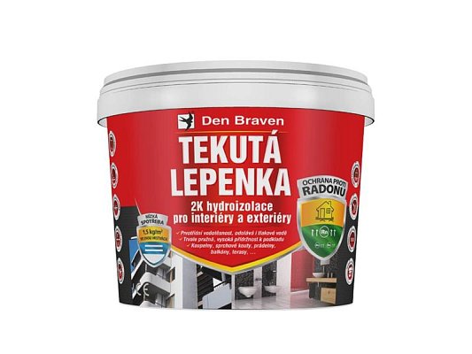 Tekutá lepenka DEN BRAVEN šedá 21kg