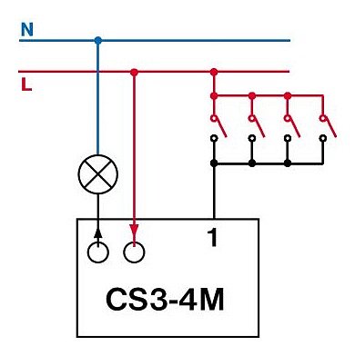 Časový spínač ELEKTROBOCK CS3-4M multifunkční bez nulového vodiče