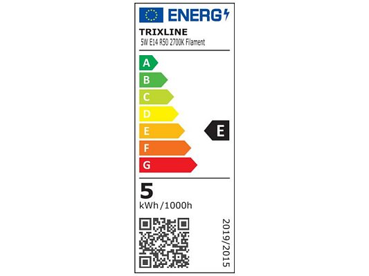 Žárovka Filament LED E14 5W bílá teplá TRIXLINE R50