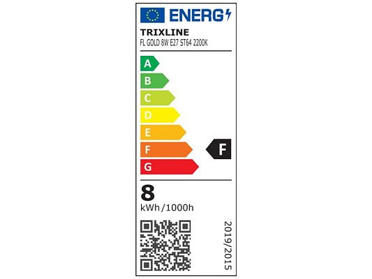 Žárovka Filament LED E27 8W bílá teplá TRIXLINE ST64