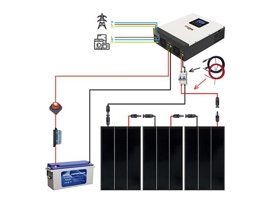 Solární sestava hybridní 1F 500Wp JA SOLAR