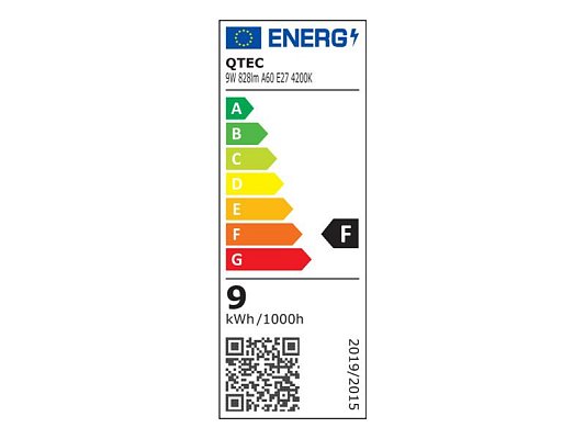 Žárovka LED E27 9W A60 bílá přírodní QTEC P1516 3ks