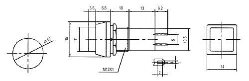 Přepínač tlačítko čtv. ON-OFF 250V/1A černé