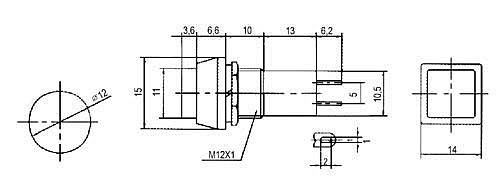 Přepínač tlačítko čtv. OFF-(ON) 250V/1A modré