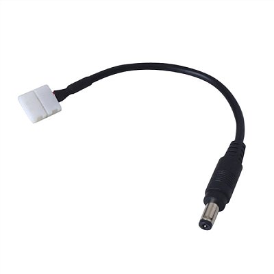 Napájecí kabel pro LED pásek s konektory, 2p + DC 5,5 x2,1mm vidlice, 15 cm