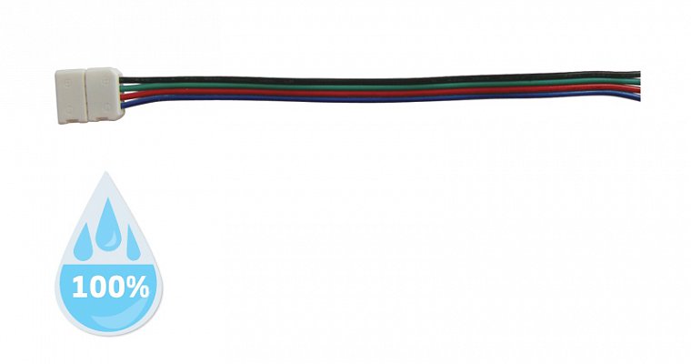 Konektor nepájivý pro RGB LED pásky 5050 30,60LED/m o šířce 10mm s vodičem, voděodolný IP68